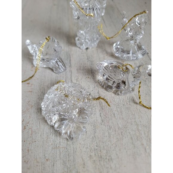 Plastic crystal angel goose wreath ornament cherub Xmas set - Picture 8 of 9